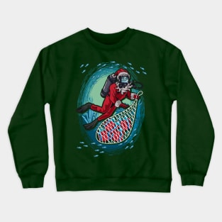 Christmas Scuba Diver Santa Claus Crewneck Sweatshirt